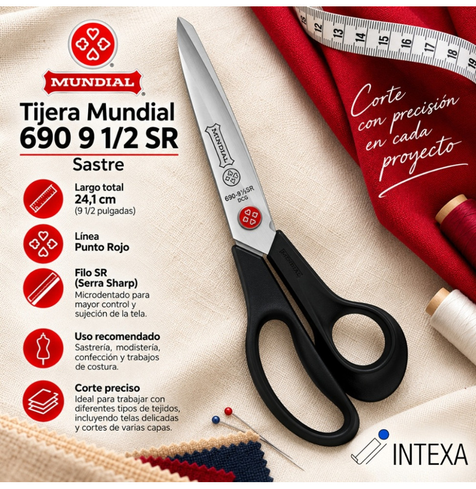 Tijera Mundial 690 9 1/2 SR Sastre
